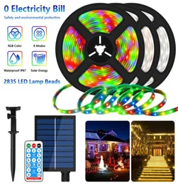 5M10M Solar LED Strip Light 8 Modes Christmas string Colorful Fairy Lights Outdoor IP67 Waterproof Patio Garden Decoration Solar 8888859