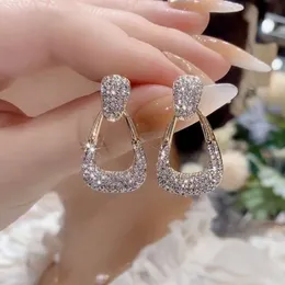 S Sier Needle South Korean Full Diamond Bag for Women 2024 New Unique Design Feeling Light Earstuds Earrings