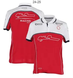Herr-t-shirts F1 Driver T-shirt Mens och Womens Team Racing Suit Short-Sleeved Lapel Polo Shirt Car Overalls Plus Size kan anpassas