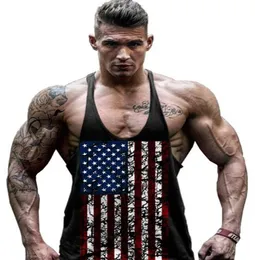 Unidade estados bandeira underwaist esporte musculação underwaist men tank tops roupas de moda preto cinza navio da gota 2201778210638