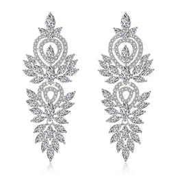 Wholesale long atmospheric European and American fashion court earrings Baroque full diamond earrings