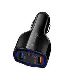 QC 30 Car Charger Type C 35W 7A Fast Charger Dual USB Charger Quick Charging Plug 3 Ports Adapter with Retail Package1584798