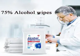 10pcsbag 75 Alcohol Wipes Disinfecting Disposable Hand Wet Wipes Alcohol Skin Cleaning Wipe Portable Clean Disinfecting Dipes7700185