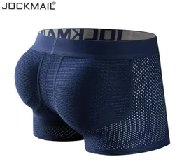 Underbyxor Jockmail Mens Underwear Boxer Mesh Padded With Hip Pads Men039s Boxers Bupadded Elastic Truncks Enhancement6835247