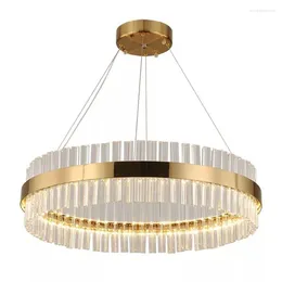 Chandeliers Concise Style Crystal Chandelier Lighting Fixture Luxury Hanging Circularity Annularity For Living Dining Villa Hall El Club