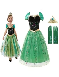 Vogueon Kids Anna Dress for Girls Summer Dzieci Krótki rękaw Kwiat Princess Party Costume Kids Birthday Sundress Odzież LJ2003309146