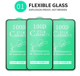 Mjuk keramisk skärmskydd härdat glas för iPhone 12 Pro Max 11 x xs xr 8 7 6s plus fullt limskyddsskydd Film1062094