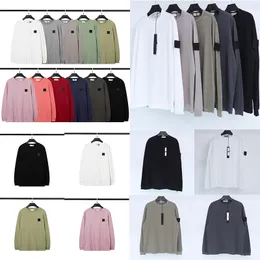 TopStoney Designer Mens Hoodies Spring Dring Discal Thin Cotton Lonced Discaled Shirt Classic Servidered Sereve Badge Long Suged Base Shirt