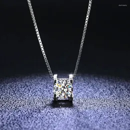 Pingentes 925 prata esterlina diamante colar vvs1 d cor moissanite pingente jóias de casamento para mulheres meninas presente