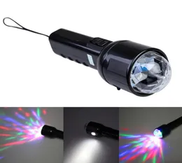 2 in 1 farbenfrohe 3W LED RGB Stage Light Taschenlampe Taschenlampe Dual Use Disco Party Club Urlaub Weihnachten Laserprojektor Lampe Flashlogh6139990