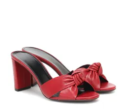 2024 Top marka Heeled Bianca Women's High Obcing Sandals Sipper Skórzowe slajdy grube sandały na zewnątrz dama plażowe sandały swobodne kapcie panie komfortowe buty piesze