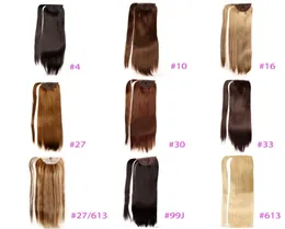 Greatremy 22quot Long Straight Wrap Around Ponytail Extension Synthetic Hairpiecs for Girls 10 Colors 101627276133033469629505