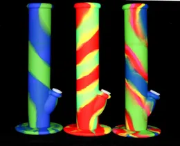 Tubo reto de silicone bong com coletor de gelo 14quot alto inquebrável ervas secas tabaco cera concentrado fumar tubulação de água com g8092814