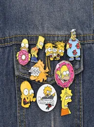 Funny Animated Sitcom Simpson Brooch for Woman Cute Badge Collar Shirt Enamel Pin Brooches for Men Metal Pin Jewelry Accesorios 158864926