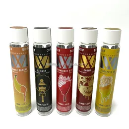 Wholesales 115mm Prerolls CR glass tubes Wonderbrett Infused Pre-rolls Glass Tube Prerolls Joint Packaging WIth Strawberry Flavors Sticker Labels