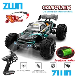 electricrc Car Zwn 1 16 70kmh أو 50kmh 4wd Rc مع LED التحكم عن بعد شاحنة وحش عالي السرعة للأطفال مقابل Wltoys 144001 D Dhh5b