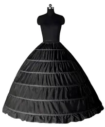 Vit svart bollklänning 6 hoops petticoat bröllopslip crinoline brud underskjol slip 6 hoop kjol crinoline för quinceanera klänning2266243