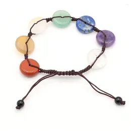 Braccialetti a maglie Natural 7 Chakra Reiki Heal Stone Pietre semipreziose Regali per feste di compleanno per donne Dimensioni 16x16mm