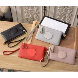 High Quality Designer Zipper Purse Women's Fashion Card Holders with Tassel Pendant Handheld Bag with Box Couple's Festival Gifts 24469
