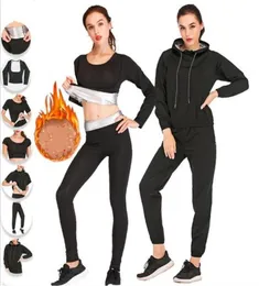 Top Quality Women Sweat Vest Waist Trainer Tummy Control Corset Body Shaper Sauna Suit Pants Shirts Belt Hoodies Set for Yoga 1649061