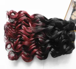 Indischer Menschenhaar-Schuss, gemischt mit zwei Farben. Das Haar webt Beauty Wave Extensins 1b 425, natürliches Schwarz, Lila, Farbe 1782277