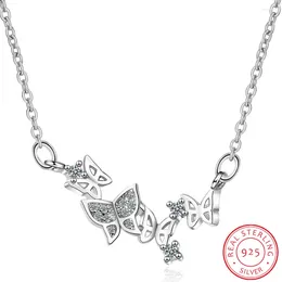 Anhänger Charming Dazzling Micro CZ Zirkonia Schmetterling Halsketten Für Frauen Geschenk 925 Sterling Silber Halskette Kette Choker S-N360