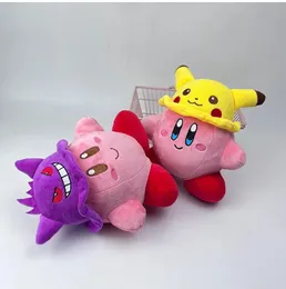 2024 Wholesale anime new products Kirby wearing hat plush toys children's games playmates holiday gifts room ornaments