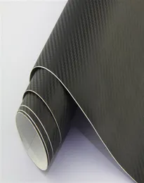 15228m Car body side sticker design Air Bubble material Black 3d Carbon fiber vinyl1596842