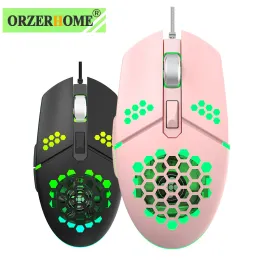 الفئران Orzerhome RGB USB الماوس ألعاب سلكية مع مروحة التبريد 3200 نقطة في البوصة عسل عسل جوف