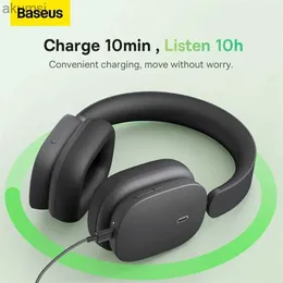 휴대폰 이어폰 Baseus Bowue H1 노이즈 캔셀 무선 헤드폰 그레이 이어폰 Bluetooth 5.2 귀 헤드셋 YQ240304