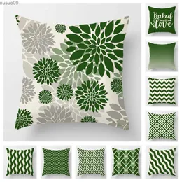 Pokrywa krzesła geometryczna zielona poduszka Pokrywa 50*50 salonowa sofa dekoracja amortyzator 40*40 Solid Kolor Linen Cushion Cover Decor Home