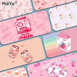 Pads Maiya Kawaii Japanische Erdbeermilch Benutzerdefinierte Haut Büro Schreibtisch Matte Tisch Tastatur Große Maus Pad Laptop Kissen Schreibtisch Matten