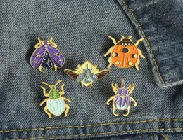 Cartoon Bugs Enamel Pins Hercules Beetle Coccinella Brooches Backpack Badges Gifts For Insect Lover Entomologis Custom Jewely7424157