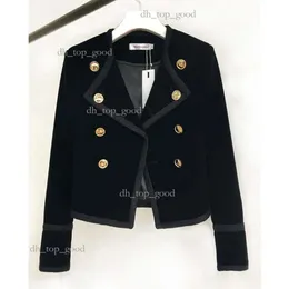 بدلات النساء بليزرز عتيقة مزدوجة الصدر القصيرة للنساء المدرج المصممين الفاخرة Blazer Femme Suit Jacket Black 2021 Autumn Winter Coat T 114