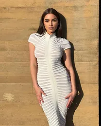 Kadın Mayo See-Through Örgü Elbiseler Kadın Bandaj Bodycon Elbise Kapaklar Akşam Sokak Giydirme 2024 Sonbahar Yaz Kulübü Partisi Dresse