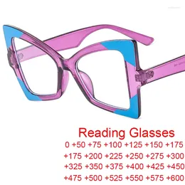 Sunglasses Colorful Cat Eye Anti Blue Light Computer Glasses Luxury Women Butterfly Big Frame Reading Female Presbyopia Eyeglasses