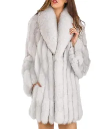 Women039s fur faux nork płaszcze kobiety 2022 Zima moda różowy płaszcz elegancki gęsta ciepła odzież wierzchnia fałszywa kurtka chaquetas mujer s2378608