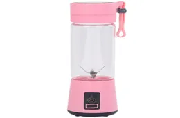 420Ml Portable Juicer Glass Bottle Juicer USB Rechargeable 6 Blades Smoothie Blender Machine Mixer Mini Juice Cup Pink8919778