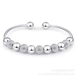 925 sterling silver items jewelry petty polished beads charm bracelets bangle chinese lucky blessing open design2200