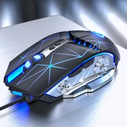 Мышь Pro Gaming Mouse 3200DPI Регулируемая бесшумная мышь Оптическая светодиодная USB-проводная компьютерная мышь Игровые мыши для ноутбуков для геймеров Домашний офис