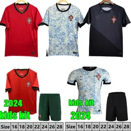 23 24 25 Camisas de futebol Ronaldo Mangas Portuguesas Jerseys JOAO FELIX RUBEN NEVES DIOGO PORTUGIESER Portugal Camisa de futebol Equipe Homens Kit infantil