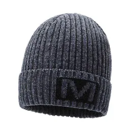 Inverno masculino nova malha quente e gorro de lã ao ar livre de meia-idade e idosos à prova de frio chapéu de malha para homem y21111251d