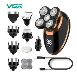 VGR Shaver 5 in 1 Electric ShaverフローティングUSB充電式洗濯可能なメン039