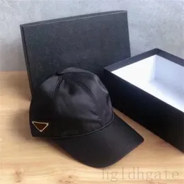 Fashion baseball hats for mens designer hat nylon black bule solid color with metal triangle enamel casquette homme trendy luxury fitted hats cotton lining PJ033 G4