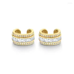 バックイヤリングkeyounuo exquisite gold miltatedcz ear cuff for women zircon fake piercingクリップパーティーウェディングジュエリー卸売