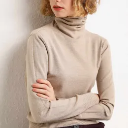 Pullovers Cashmere Turtleeck SWEAT KOBIETA WŁAŚCIWO WŁAŚCIWO SKOCHOWY 2023 AUTUMN Zimowe ubrania Kobieta solidna pull femme hiver pullover Sweter