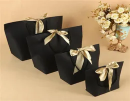 Gift Boutique Bag Paper Bags Clothes Packing for Birthday Wedding Baby Shower Present Wrap 5 Colors3440244