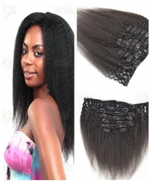 3A3B3C Clips Human Hair Extensions 1226 tum 7pcslot 120G Indian Human Hair Kinky Straight Clip in Extension Geasy7524977