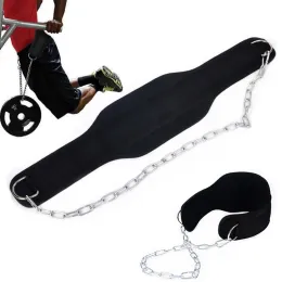 Lifting Weightlifting Belt with 33'' Metal Chain Gym Dip Belt Pull Up Load Power for Powerlifting Bodybuilding Crossfit Dumbbell Workout