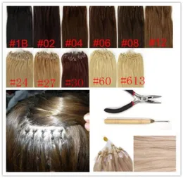 루미 실리콘 마이크로 링 루프 헤어 확장 16Quot24QUOT Indian Remy Human Hair 1GS 100spack 실크 직접 4421825